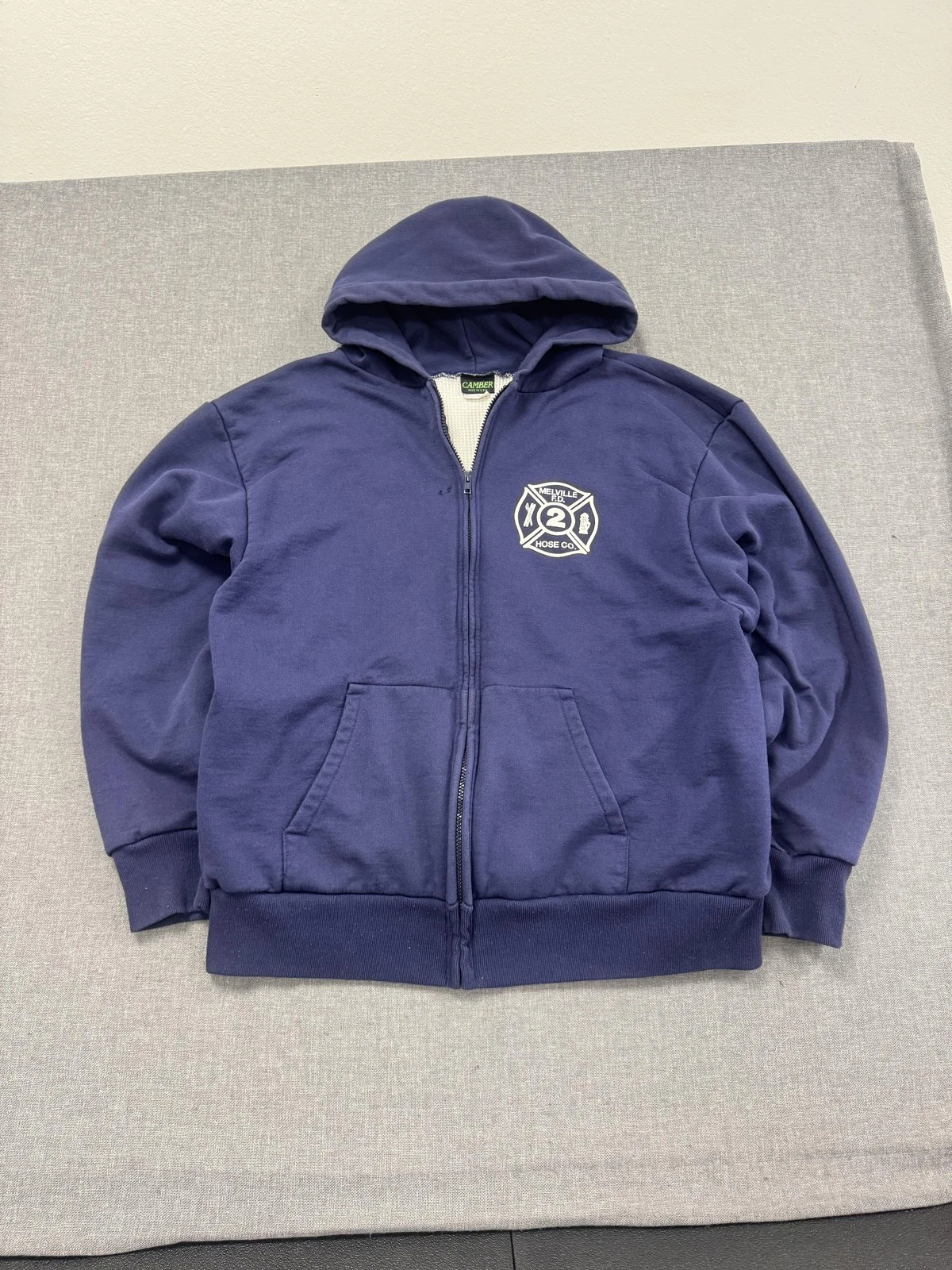 Vintage 80s Camber Thermal Hoodie Mens 2XL Blue Full Zip Up Fire Dept Workwear
Opens in a new window
