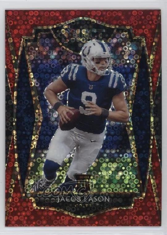 2020 Select Premier Level Red Disco Prizm 26/49 Jacob Eason #148 Rookie RC 19l7