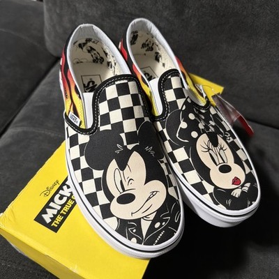 Disney Vans Mickey And Minnie With Flames And Checkered BNWT Womens 8