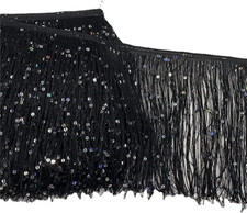 4" Hoogram Sequin Chainette Tassel Fringe Trim by the Yard Garland Dance Costume