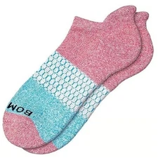 Bombas “Mermaid” Large Ankle Socks Rose & Aqua Tri-Block Marl 6 pack