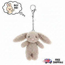 Cute Cartoon Rabbit Keychain Plush Pom Pom Bag Charm Car Key Ring Gift UK