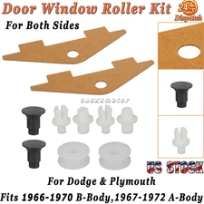 For Plymouth Dodge Charger Door Window Roller Kit 1966-70 B-Body 1967-72 A-Body 