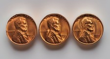 1955 P,D,S Lincoln centesimo/penny di grano. FDC. Non circolato.  Spedizione gratuita. (3 monete)