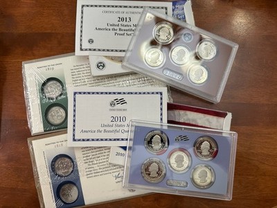 Lot Of 14 State Quarters, 2010 & 2013 Proof Sets, 2003 Mint Coins First Strike 4