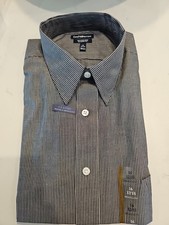 Croft  Barrow Men's Dress Shirt Blue Long Sleeve Classic Fit Size 16 32/33 New