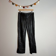 Vtg Wilson's Leather black leather zip up pants