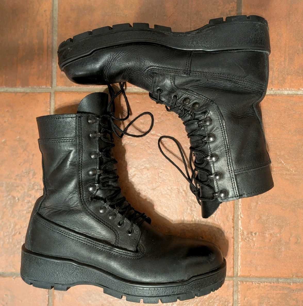 Rocky Military Boots Mens 9 R 808 Black Leather General Purpose Steel Toe - Read