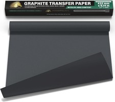 MyArtscape Graphite Transfer Paper Roll 17" x 30ft Black Carbon Wax Pape