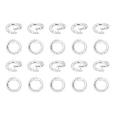 20 Pcs Locking Jump Rings 7.5mm Round Twist Clasp Silver