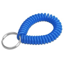 2  Spiral Wrist Coil with Steel Key Ring, Flexible Wrist Band Key Chain Brace...