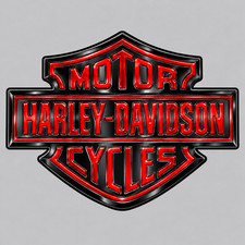2 Harley Davidson Bar And Shield Emblem Black And Red Sticker Vinyl Decal
