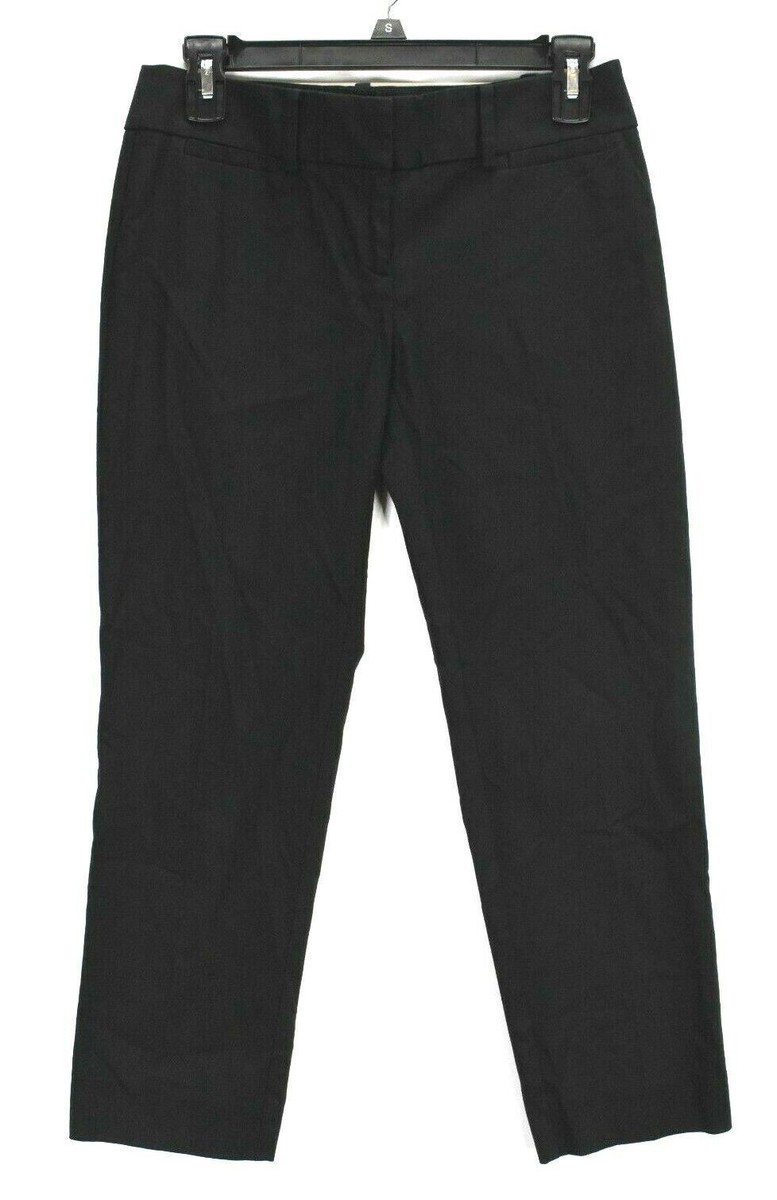 Ann Taylor Loft Womens Black Flat Front Straight Leg Side Split