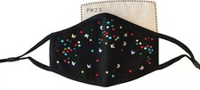 Girl reusable Bling Rhinestone Face mask with filter Kid Child Sparkly Black