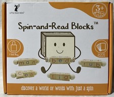 LITTLE BUD KIDS Spin-and-Read Phonetic Reading Blocks BASIC Set for New Readers