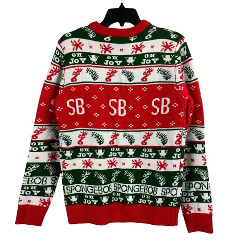 Nick 90s SpongeBob SquarePants Ugly Christmas Sweater Patrick Acrylic Medium