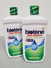 Biotene Moisturizing Oral Rinse Mild Mint 16oz Lot of 2 FREE SHIPPING