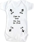 White Babygrow Come On Dad! You Can Do This! Funny Baby Vest - FAST SHIPPING