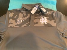 NWT Mens Medium Under Armour Notre Dame Fighting Irish Camo Freedom Polo Shirt M