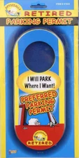  Officially Retired Parking Permit novelty car window tag funny gift party favor
