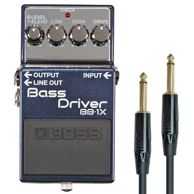 Boss BB-1X Bass Driver Effektgerät Pedal mit DI-Box Funktion + Klinkenkabel