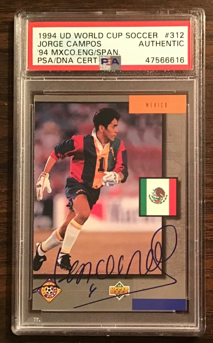 Jorge Campos signed 1994 Upper Deck card PSA Team Mexico auto