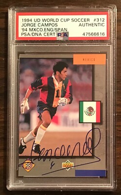 Jorge Campos signed 1994 Upper Deck card PSA Team Mexico auto
