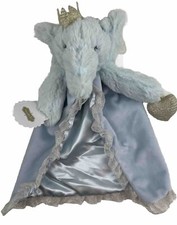 MudPie Blue Elephant Blanket Lovey Plush Security Blanket Blankie Baby Soft Toy