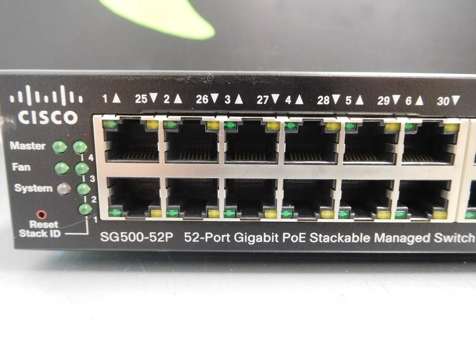 Cisco SG500-52P SG500-52P-K9 52-Port Gigabit PoE Stackable Managed Switch - Image 2 of 4