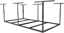 FLEXIMOUNTS4x8 Overhead Garage Ceiling Storage Rack,600lbs Weight Capacity,Black