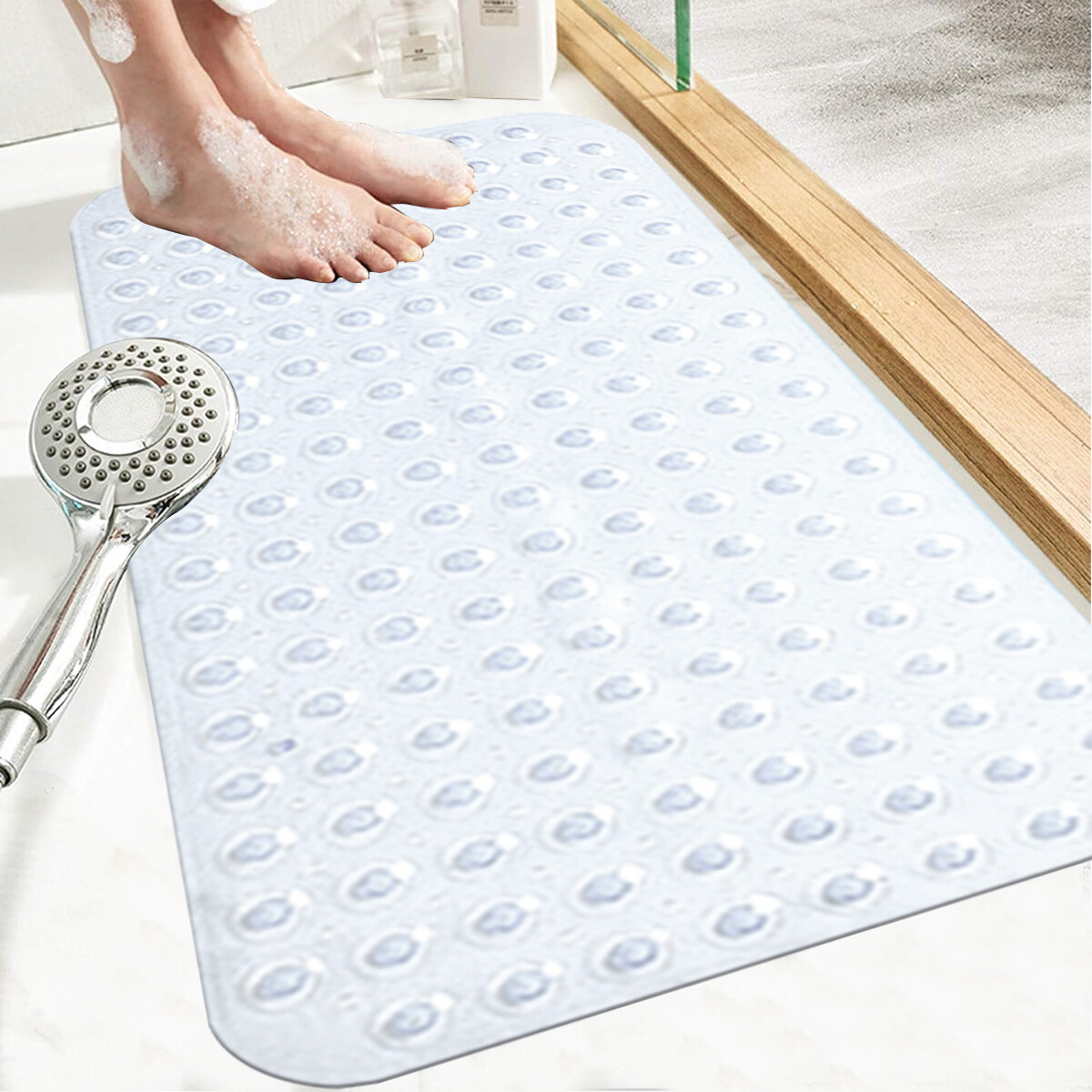 Extra Large Bath Mat Non Slip Bathtub Strong Suction Anti Mold Rubber