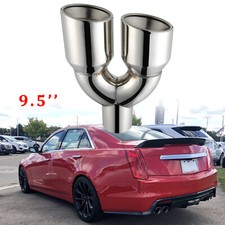 2.5"In 3.5"Out 9.5"L Dual Exhaust Pipe Tip For Cadillac CTS DTS Deville Eldorado