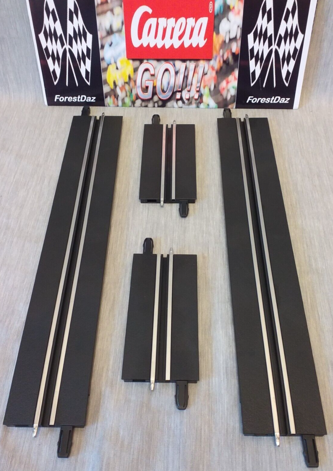 Carrera GO!!! Single Lane Track Bundle Long Straight x2 Short x2  1:43 New