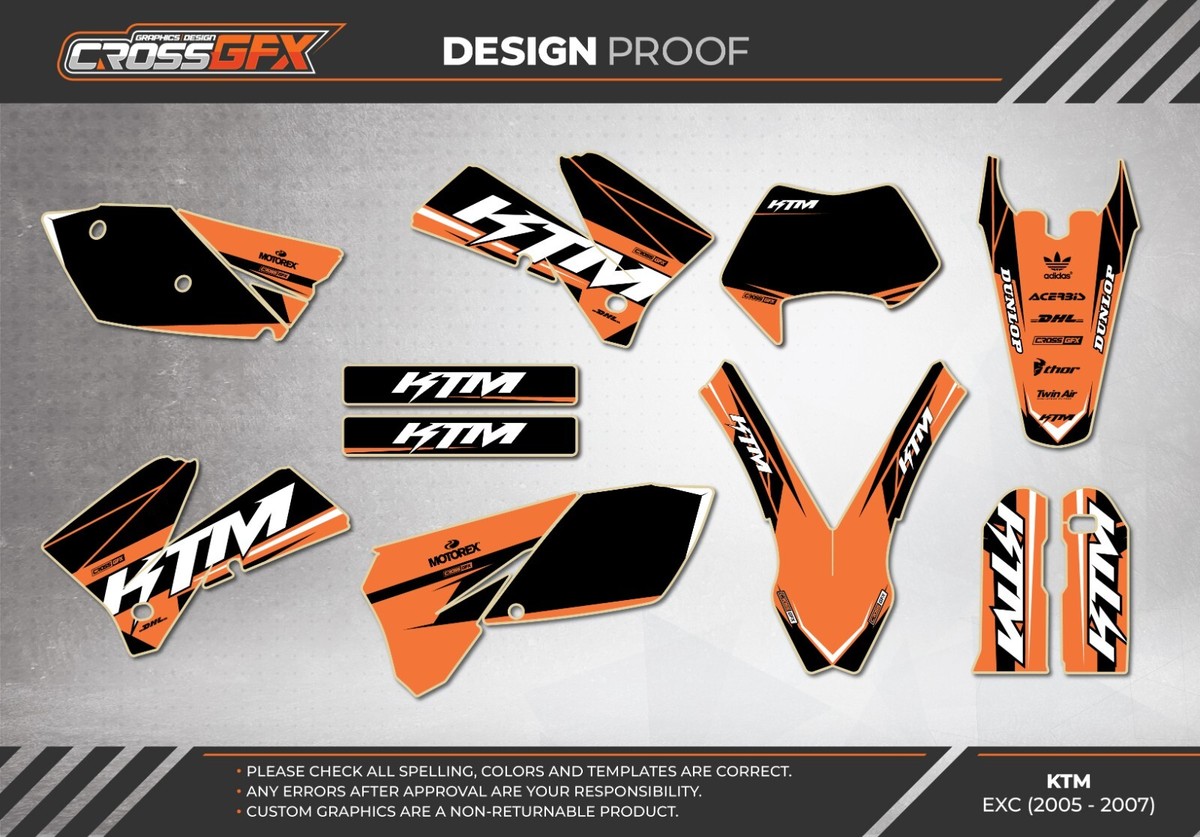 2005 2006 2007 Graphics Kit Fits for KTM EXC 300 400 450 525