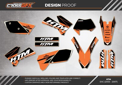 2005 2006 2007 Graphics Kit Fits for KTM EXC 300 400 450 525
