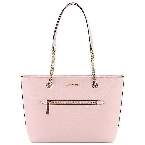 Michael Kors Medium Front Zip Chain Tote Pink Leather 35F2GTTT2L NWT $448 FS Y