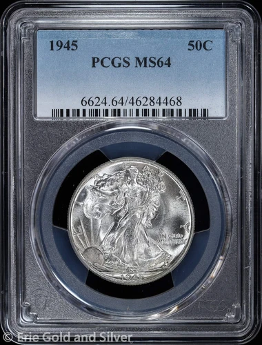 1945 50C Walking Liberty Half Dollar PCGS MS 64 | Uncirculated UNC BU