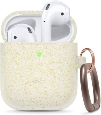 AirPods Case - elago  Silicone Case with Keychain [Nightglow Gold Pearl]