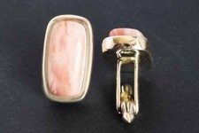 Pink Opal Cufflinks 95 Sterling Silver Rectangle Gemstone Jewelry For Men's Gift
