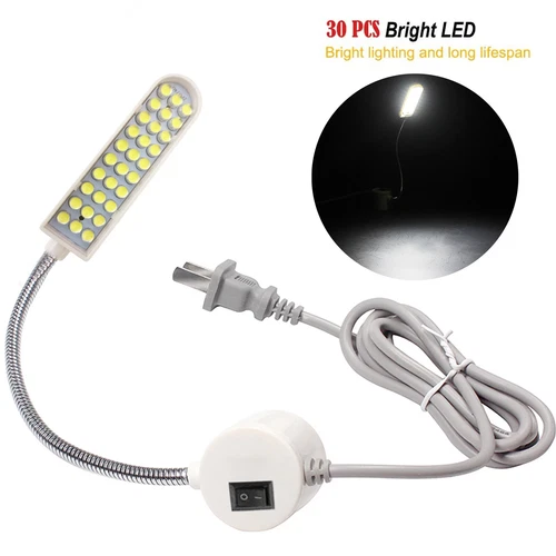 1-10X Sewing Machine Light 30 LED Gooseneck Working Lamp with Magnetic Base E8Y7