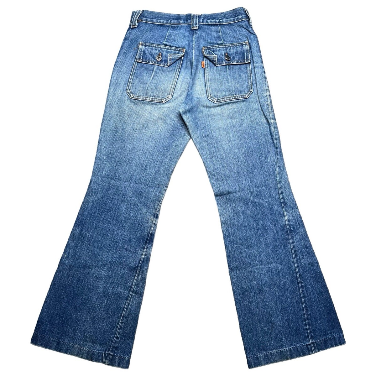 Vintage 1970s Levi's Button Fly Bellbottom Flare Big E Bush