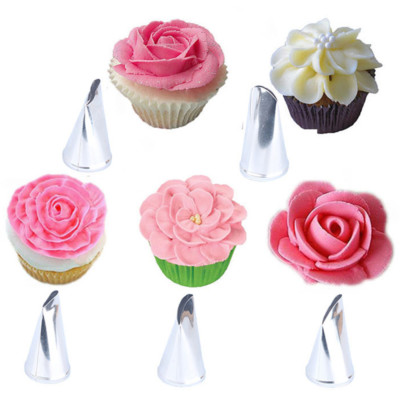 Rose Petal Nozzle For Cake 5Pcs/Set Rose Petal Icing Piping