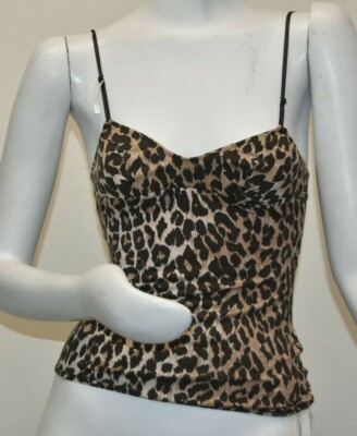 NEW D&G Dolce & Gabbana Underwear Top Leopard Brown Beige