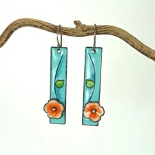 Fashion Earrings Women Boho Red Blue Green Leaf Flower Drop Dangle Delicate Gift