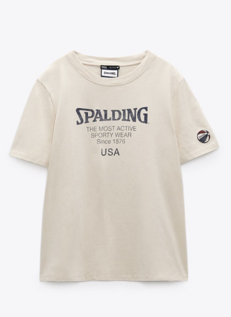 さっさん　0329 Zara Women Ecru Washed Spalding T-shirt S | eBay