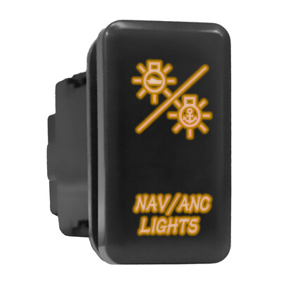 NAV ANC LIGHTS - Orange Backlit Push In Switch 1.54''x 0.83'' (Fit: Toyota)