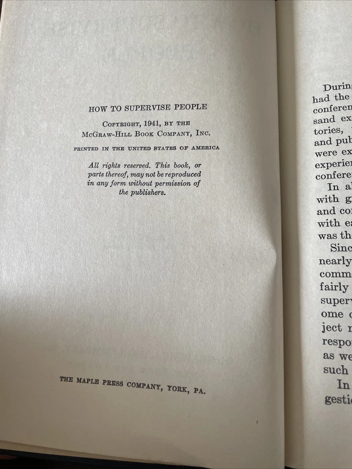 ALFRED M. COOPER. 1941. HOW TO SUPERVISE PEOPLE. HARDCOVER - Image 4 of 4