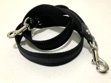 Coach Replacement Strap Black Canvas  Patent Leather Silver Tone Metal 43"