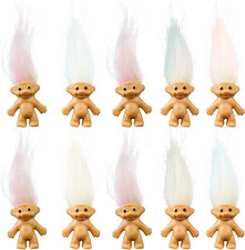 10 Pcs Lucky Troll Dolls PVC Vintage Mini Figures for Cake Toppers Party Mini