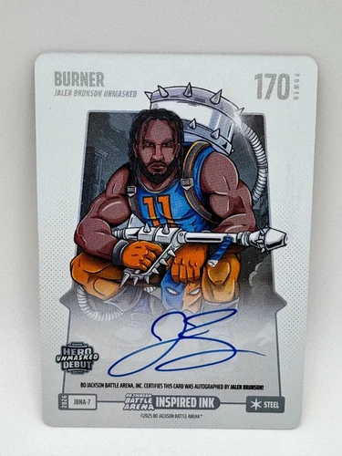 🏀 Bo Jackson Battle Arena Burner Jalen Brunson Unmasked Autographed Steel #170